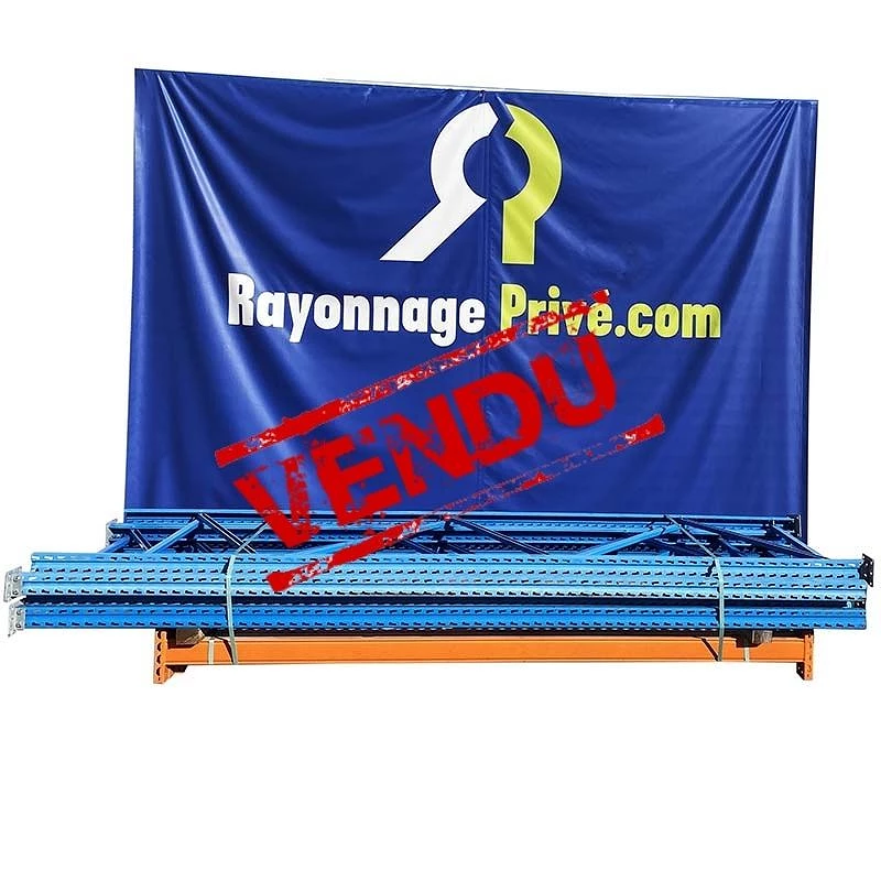 Rack lourd Stow – 4 échelles de 3000x1100mm, 12 lisses de 2700x100mm, 24 goupilles de sécurité, 27 emplacements palette jusqu&rsquo;à 500 kg - Image 1