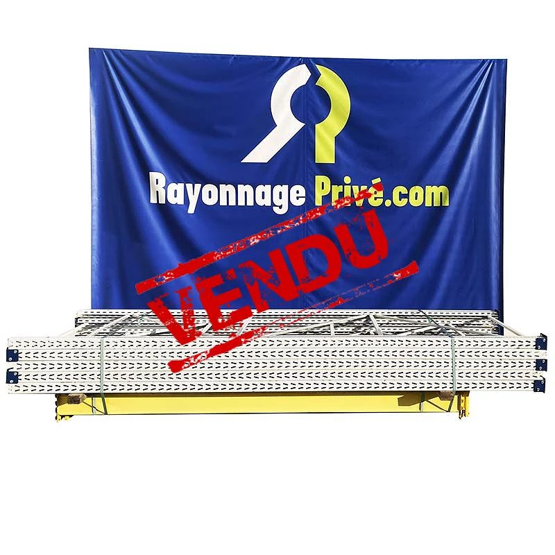 Rack lourd Tegometall d&rsquo;occasion – 5 échelles de 3m50 x 1m100, 18 lisses de 2m70, 48 emplacements palette jusqu&rsquo;à 1 tonne - Image 1