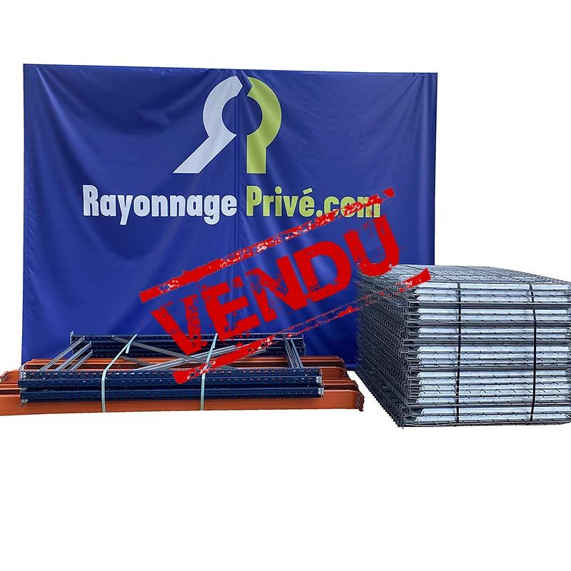 Rack mi-lourd d&rsquo;occasion Mecalux – 5 échelles 1200x2000mm, 40 lisses 2400mm, 40 planchers 1340x1200mm - Image 1