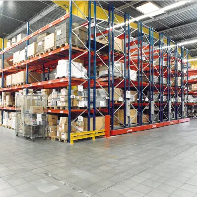 Racks à palettes mobiles ATOX – conception selon normes FEM EN machine, réglage des niveaux au pas de 50 mm - Image 3