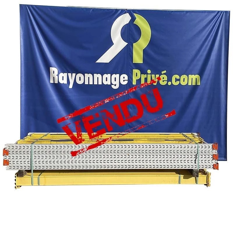 Rayonnage à palettes Tegometall d&rsquo;occasion – 5 échelles de 3000x1000mm, 24 lisses de 2700x130mm et 48 goupilles de sécurité - Image 1