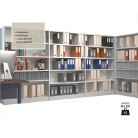 Rayonnage archives à parois tôlées 8 tablettes en acier – dimensions de 900 x 360 x 2500 à 1250 x 500 x 2500 mm - Image 2