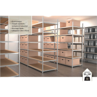 Rayonnage archives auto-stable grande taille 5 étagères finition sendzimir - Image 2