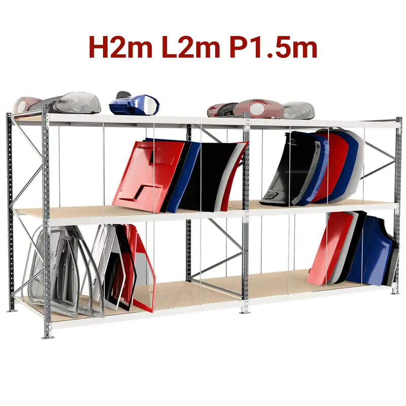 Rayonnage Epsivol pour carrosserie – 2m x 2m x 1.5m, 3 niveaux, 506kg max par étagère - Image 2