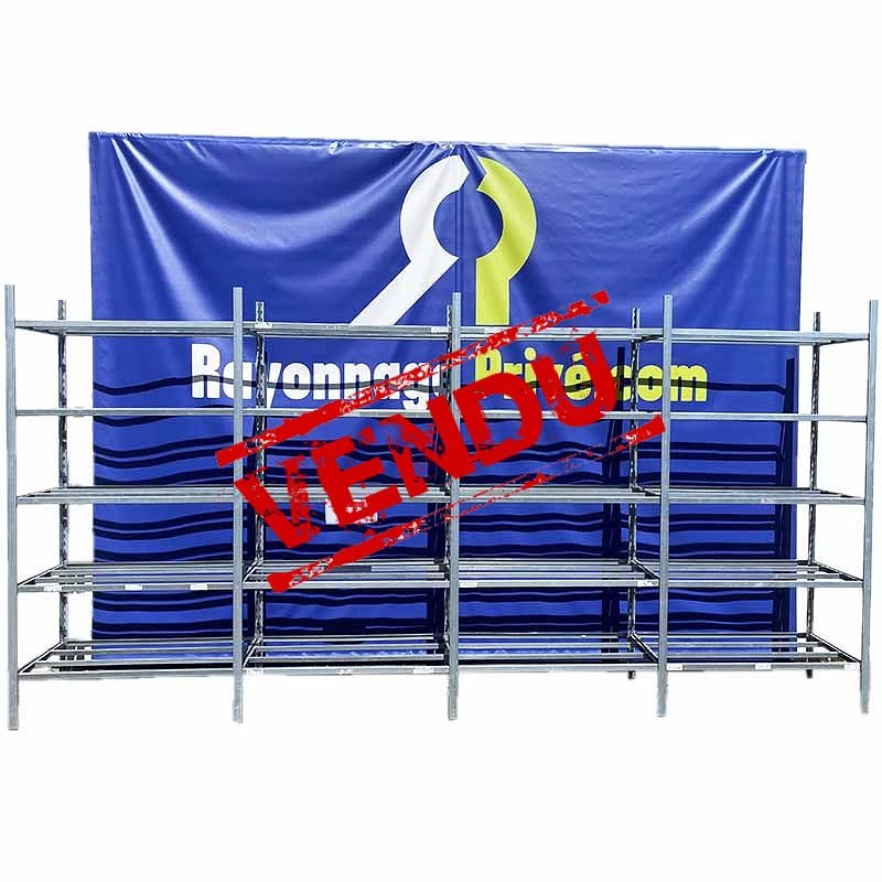Rayonnage léger d&rsquo;occasion – 5 niveaux, 2000mm de hauteur, tablettes métalliques 1000x480mm - Image 1