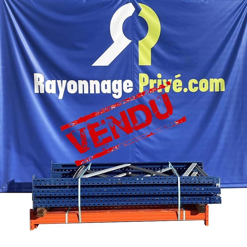 Rayonnage à palettes KIMER – 5 échelles de 2000x1000mm, 16 lisses de 1800x100mm et 32 goupilles de sécurité - Image 1