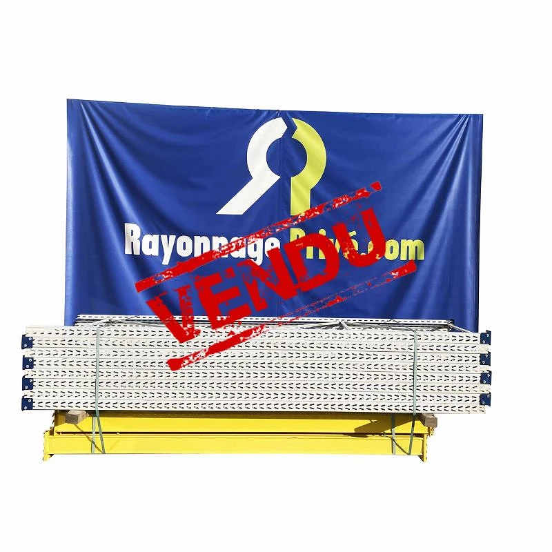 Rayonnage lourd Tegometall d&rsquo;occasion – 8 échelles de 3220x1000mm, 28 lisses de 2700x130mm, capacité 63 emplacements palette - Image 1