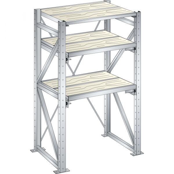 Rayonnage lourd 1290x860x2000mm – 2 cadres extensibles, 1 fixe, charge max 9000kg - Image 4
