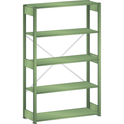 Rayonnage industriel (LxPxH) 1300x600x2200mm 220kg avec 5 rayons et montants galvanisés - Image 1