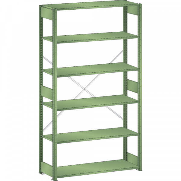 Rayonnage industriel 1300x600x2500mm 220kg avec 6 rayons et montants galvanisés - Image 1