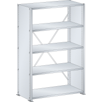 Rayonnage industriel 1000x350x1450mm 80kg avec 5 rayons et parois latérales en tôle pleine - Image 3