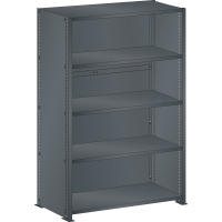 Rayonnage industriel 1000x350x1450mm 80kg avec 5 rayons et parois latérales en tôle pleine - Image 3