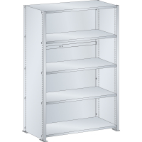 Rayonnage industriel 1000x350x1450mm 80kg avec 5 rayons et parois latérales en tôle pleine - Image 4