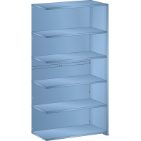 Rayonnage industriel 1000x350x1450mm 80kg – 6 rayons avec parois latérales en tôle pleine - Image 3