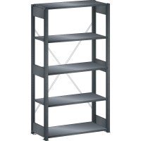 Rayonnage industriel 1000x600x2000mm 160kg avec 5 rayons et 2 paires de montants - Image 3