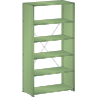 Rayonnage industriel 1000x500x2000mm 160kg avec 6 rayons et parois latérales en tôle pleine - Image 2