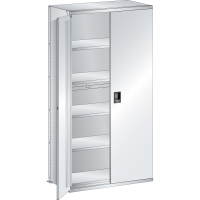 Rayonnage industriel 1000x500x2000mm – 160kg par rayon, 6 rayons, parois latérales en tôle pleine, porte battante verrouillable - Image 2