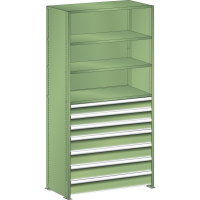 Rayonnage industriel 1000x500x2000mm 160kg avec 4 rayons et 7 tiroirs - Image 2