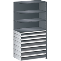 Rayonnage industriel 1000x500x2000mm 160kg avec 4 rayons et 7 tiroirs - Image 4