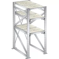 Rayonnage lourd 890x860x2000mm – 2 cadres extensibles, 1 cadre fixe, panneaux aggloméré 40mm, ancrage au sol - Image 2