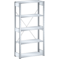 Rayonnage industriel 1000x400x2200mm 160kg – 5 rayons avec 2 paires de montants et entretoises - Image 2