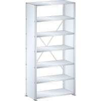 Rayonnage industriel 1000x500x2200mm 160kg – 7 rayons – parois latérales en tôle pleine - Image 2