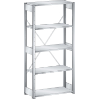 Rayonnage industriel 1000x500x2200mm 220kg – 5 rayons avec montants et entretoises - Image 2