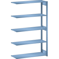 Rayonnage industriel 1300x500x2200mm 220kg – 5 rayons à fentes avec montants et entretoises - Image 4