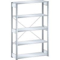 Rayonnage industriel (LxPxH) 1300x600x2200mm 220kg avec 5 rayons et montants galvanisés 4