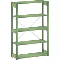 Rayonnage industriel (LxPxH) 1300x600x2200mm 220kg avec 5 rayons et montants galvanisés 2