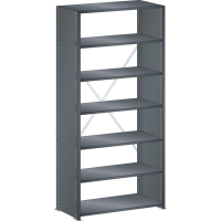 Rayonnage industriel 1000x350x2200mm 80kg avec 7 rayons et parois latérales en tôle pleine 2