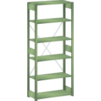 Rayonnage industriel 1000x500x2500mm 160kg – 6 rayons à fentes avec montants et entretoises - Image 2