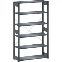 Rayonnage industriel 1300x400x2500mm 160kg – 6 rayons à fentes avec montants et entretoises - Image 2