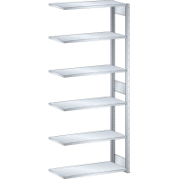 Rayonnage industriel 1000x500x2500mm 220kg – 6 rayons à fentes avec montants et entretoises - Image 4