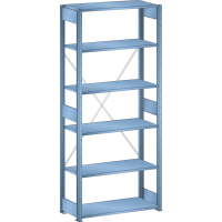 Rayonnage industriel 1000x600x2500mm 220kg – 6 rayons à fentes avec montants et entretoises - Image 2