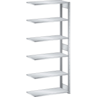 Rayonnage industriel 1000x600x2500mm 220kg – 6 rayons à fentes avec montants et entretoises - Image 4