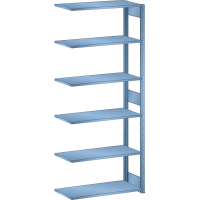 Rayonnage industriel 1000x600x2500mm 220kg – 6 rayons à fentes avec montants et entretoises - Image 3