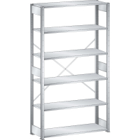 Rayonnage industriel 1300x600x2500mm 220kg avec 6 rayons et montants galvanisés - Image 2