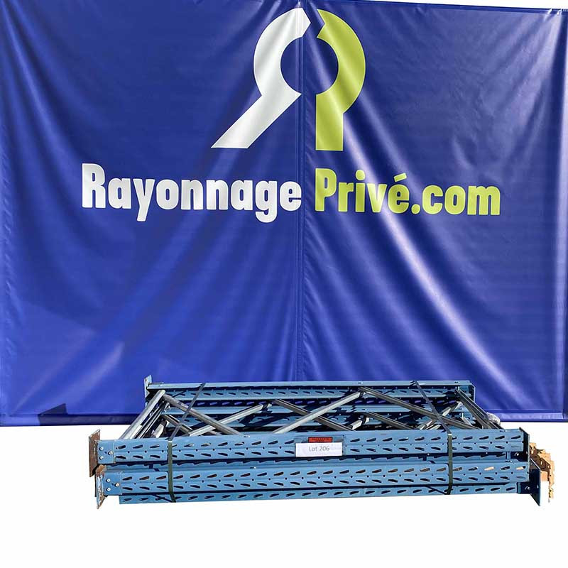 Rayonnage occasion Feralco – 4 échelles 1960x1050mm, 6 lisses 2300x500mm et 12 goupilles de sécurité - Image 1