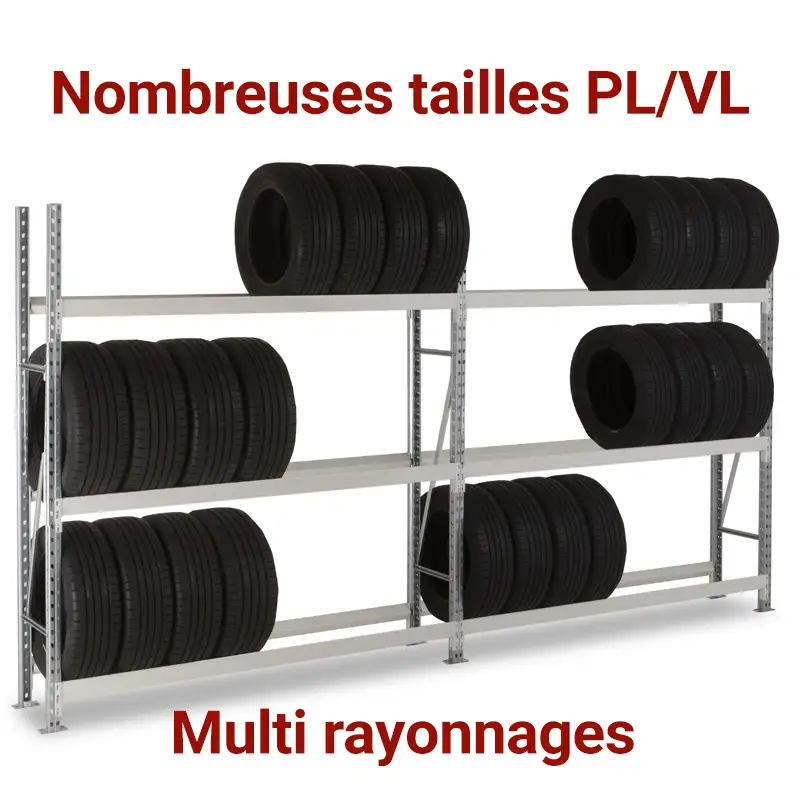 Rayonnage métallique Epsivol pour pneu – rangement vertical modulable en simple, double ou quadruple - Image 2