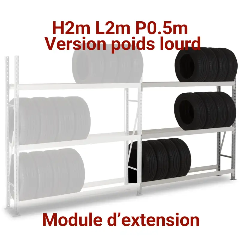 Rayonnage métallique Epsivol pour pneu – rangement vertical modulable en simple, double ou quadruple - Image 1