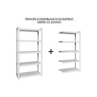 Rayonnage archives multi-usage – 5 étagères, tôle acier époxy, capacité jusqu&rsquo;à 110 L - Image 3