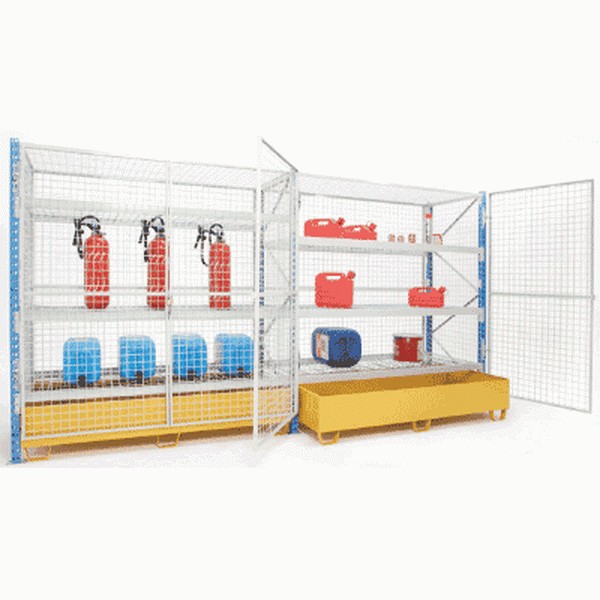 Rayonnage semi-lourd sécurisé – Bac en option – Charge 350 kg par niveau – Profondeur 600 ou 800 mm - Image 1