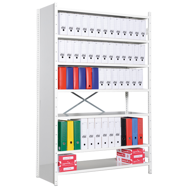 Rayonnage à tablettes PROFILHER – versions archives et industrie, avec fond croisillon galvanisé - Image 4