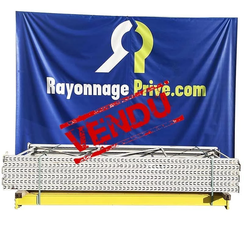 Rayonnage lourd Tegometall d&rsquo;occasion – 7 échelles de 2500x1000mm, 24 lisses de 2700x130mm, 48 goupilles de sécurité, capacité 54 palettes jusqu&rsquo;à 1 tonne - Image 1