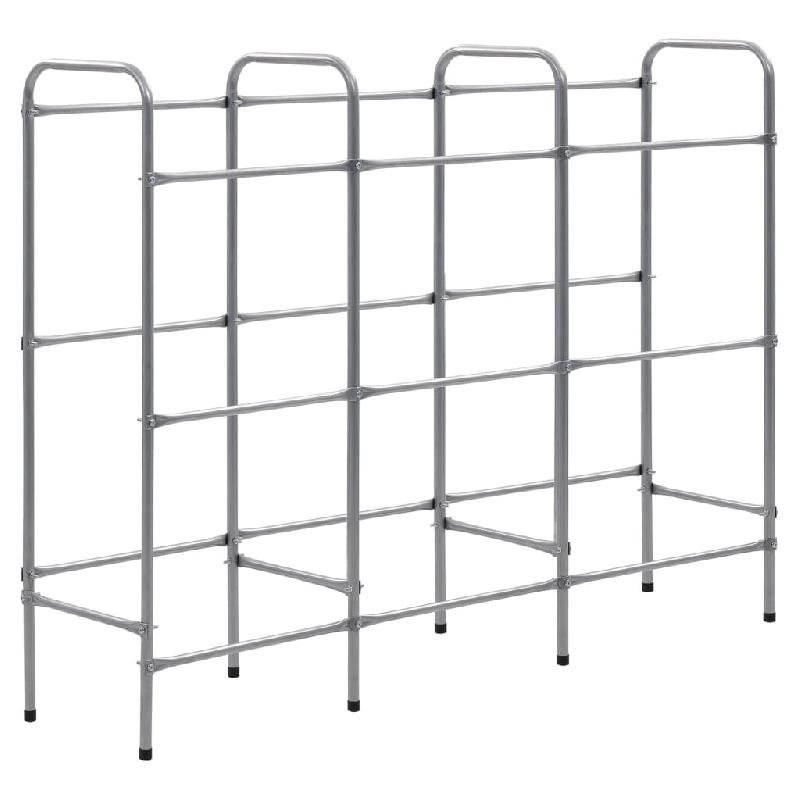 Helloshop26 – Étagère de rangement pour 9 caisses 145 x 33 x 116 cm acier argenté 02_0000644 – 3000069721530 - Image 1
