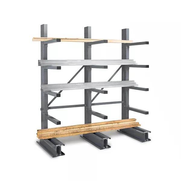 Cantilever mi-lourd – Rack de stockage 4 niveaux – Hauteur 2500mm – Longueur 1500mm – Profondeur 1200mm – Charge max par bras 200kg - Image 1