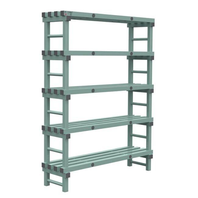 Gastro-Inox Étagère Euro avec 5 étagères en plastique 1400x400x1850mm – 7445908643615 - Image 1