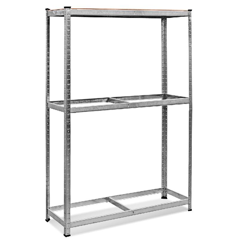 Helloshop26 – Étagère de rangement 120 x 40 x 180 cm capacité 265 kg acier et MDF gris 20_0012062 – gris Bois manufacturé 3000227040268 - Image 1