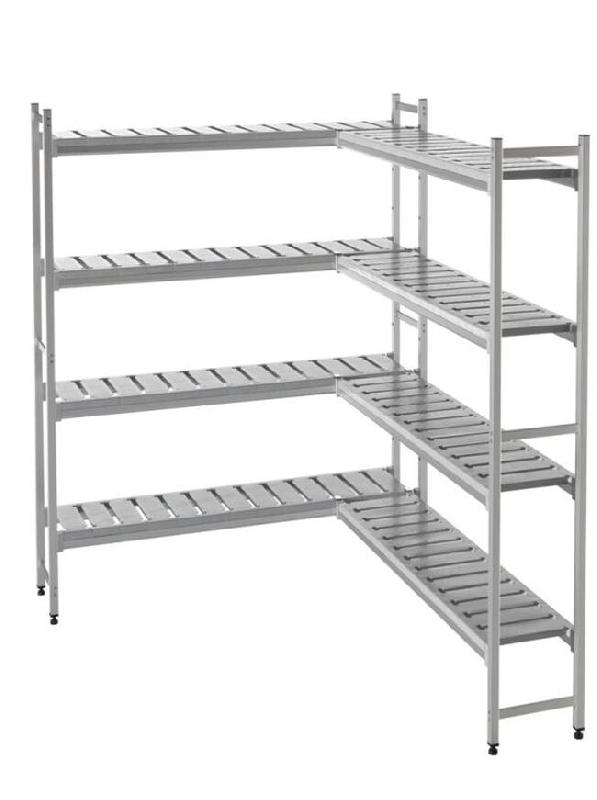 KBS Gastrotechnik KBS Aménagement d&rsquo;étagères en L 1580x400x1600 mm Aluminium anodisé PVC jusqu&rsquo;à 75 kg – 4059395011227 - Image 1